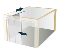 Porte à déplacement latéral